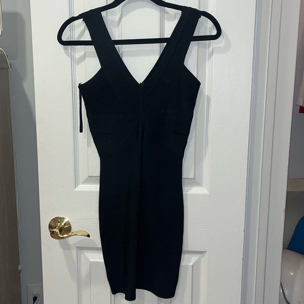 Bebe black bandage mini bodycon dress